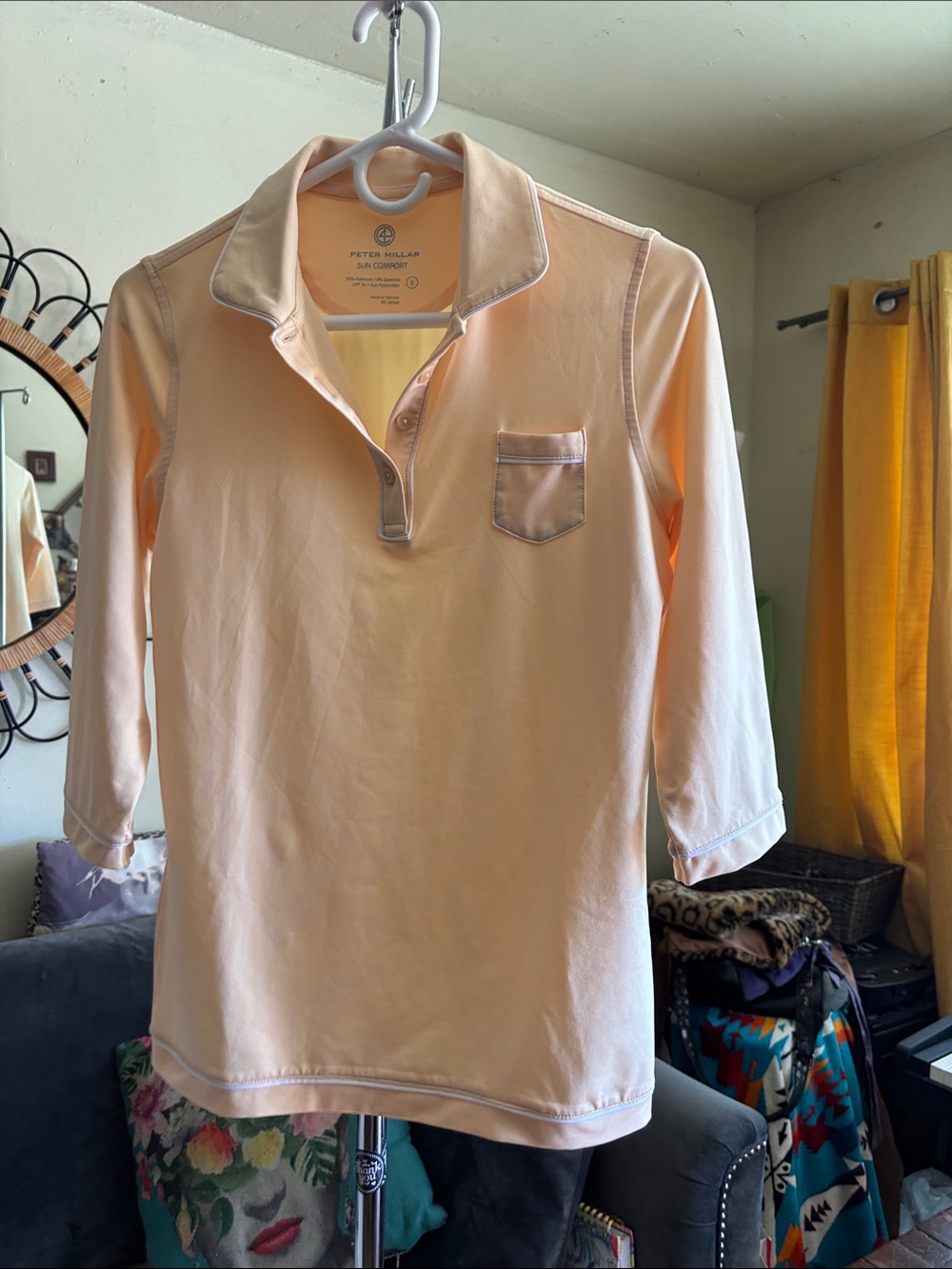 Peter Millar Sun Comfort 3/4 Sleeve Polo Shirt
UPF 50 Protection Yellow Women S